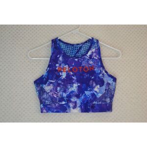 Peloton Blue Moves Women's Medium Blue High Neck Racer Back Sports Bra